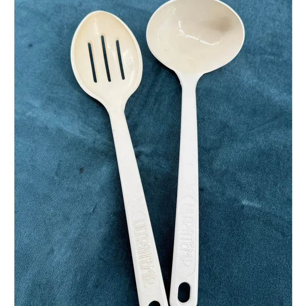 Vintage Ultratemp Robinson Knife Co USA Ladle Slotted Spoon Utensil Set